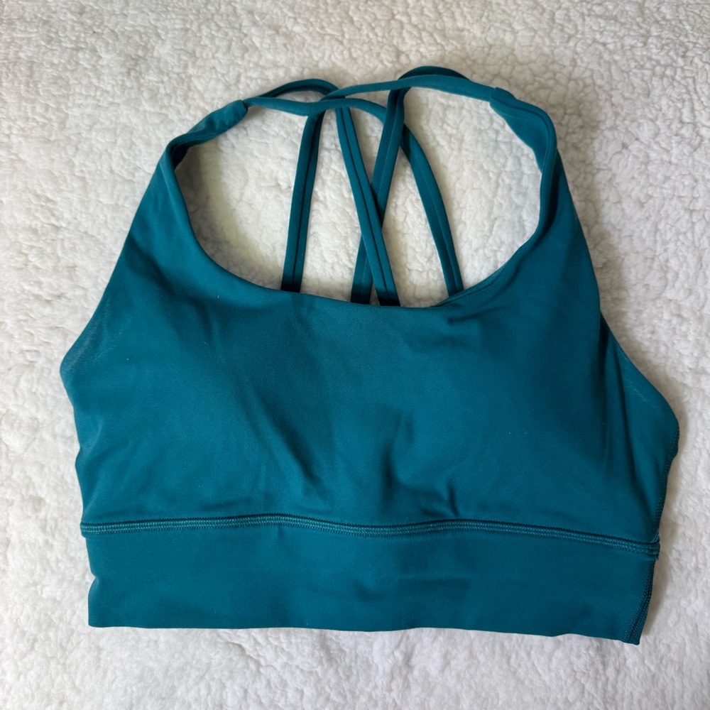 Muscle Republic Sports Bra Small Teal Strappy Back Athletic